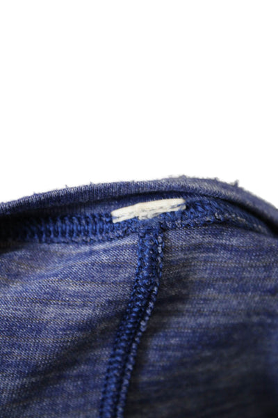 Lululemon Womens Scoop Neck Knit Boxy Tank Top Blue Cotton Size 8