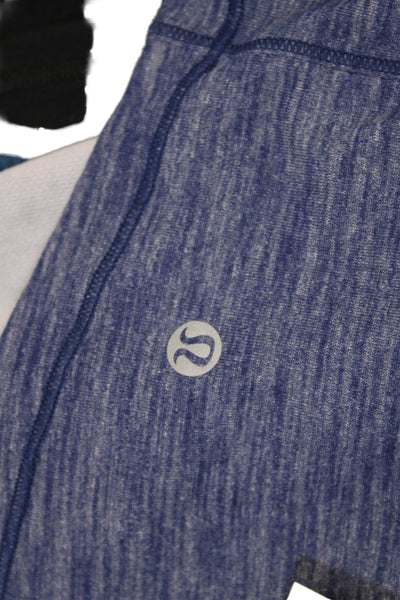 Lululemon Womens Scoop Neck Knit Boxy Tank Top Blue Cotton Size 8