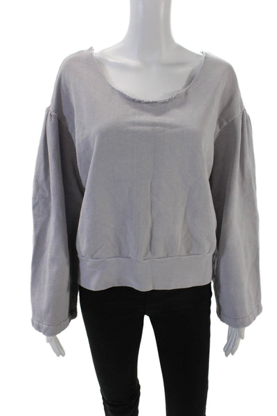 Madewell x Karen Walker Womens Long Sleeve Scoop Neck Sweater Purple Size Large