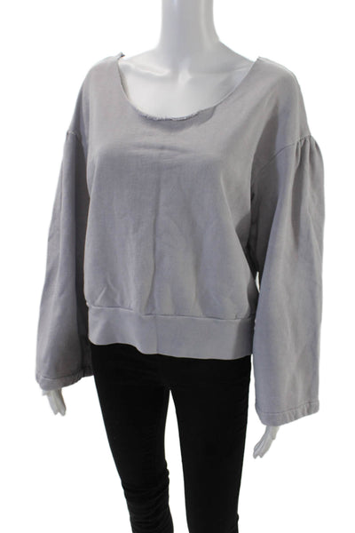 Madewell x Karen Walker Womens Long Sleeve Scoop Neck Sweater Purple Size Large
