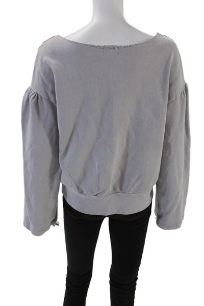 Madewell x Karen Walker Womens Long Sleeve Scoop Neck Sweater Purple Size Large