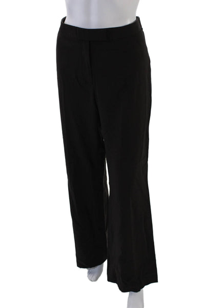 Tahari Womens Wool Flat Front Straight Leg Trousers Brown Size 12