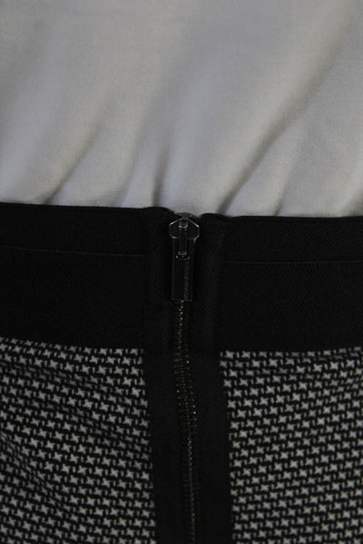 BCBGMAXAZRIA Womens Elastic Waist Checkered Pencil Skirt Black Size L