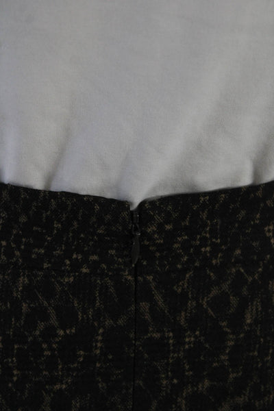 Tahari Womnens Animal Print Knee Length pencil Skirt Brown Size 14