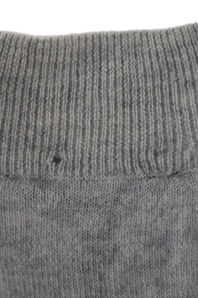 BCBGMAXAZRIA Womens Wool Short Sleeve Ruffle Trim Shift Dress Gray Size L