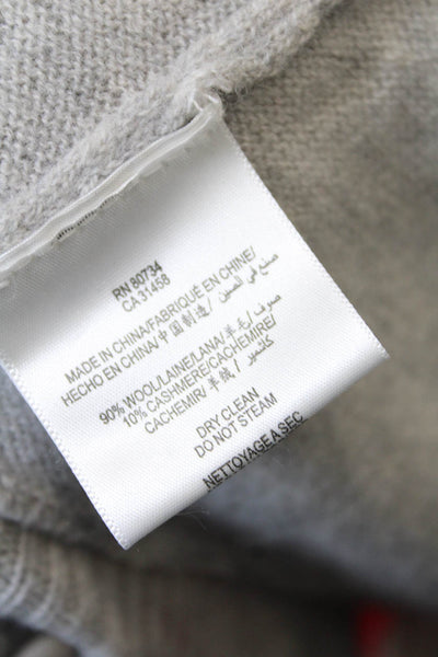 BCBGMAXAZRIA Womens Wool Short Sleeve Ruffle Trim Shift Dress Gray Size L