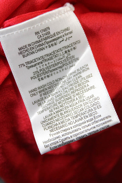 BCBGMAXAZRIA Womens Long Sleeve Off Shoulder Shift Dress Red Size L