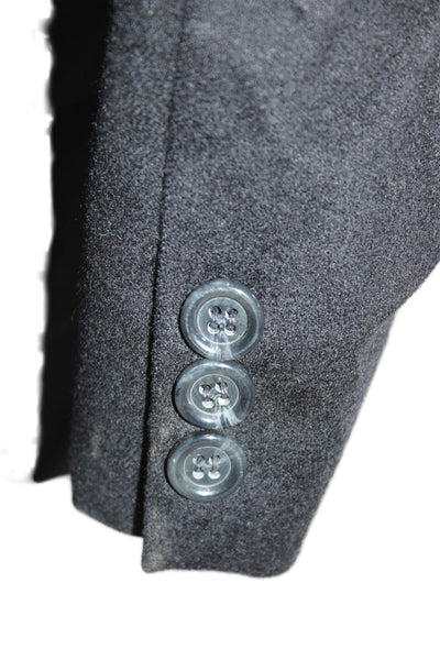 Jacobsons Mens Cashmere Solid Three Button Blazer Jacket Black Size 40"