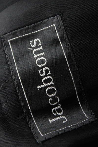 Jacobsons Mens Cashmere Solid Three Button Blazer Jacket Black Size 40"
