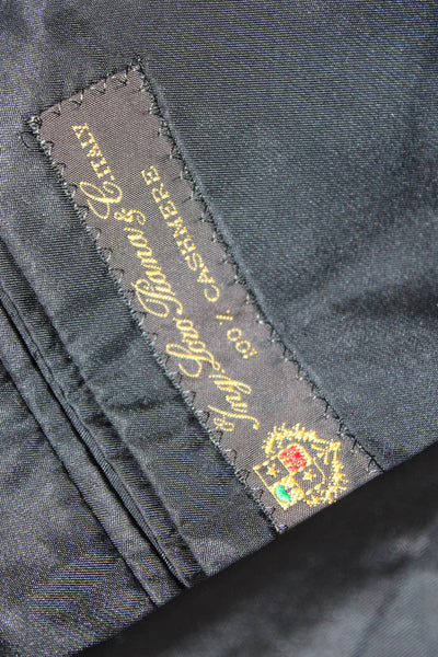 Jacobsons Mens Cashmere Solid Three Button Blazer Jacket Black Size 40"