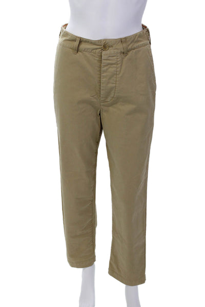 Alex Mill Womens Cotton High Rise Straight Leg Khaki Pants Brown Size 2