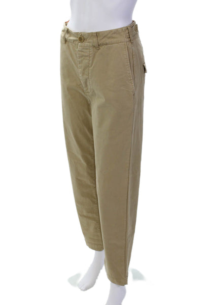 Alex Mill Womens Cotton High Rise Straight Leg Khaki Pants Brown Size 2