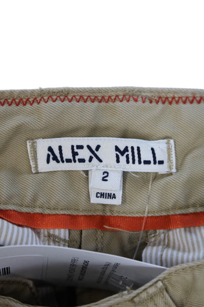 Alex Mill Womens Cotton High Rise Straight Leg Khaki Pants Brown Size 2
