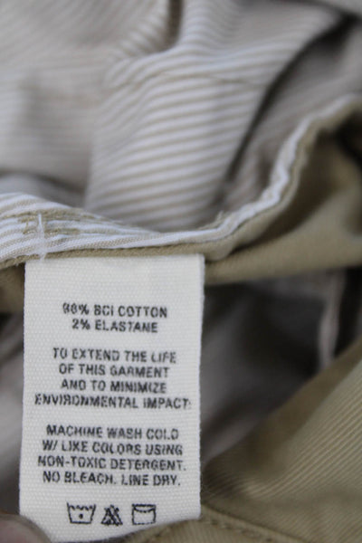 Alex Mill Womens Cotton High Rise Straight Leg Khaki Pants Brown Size 2