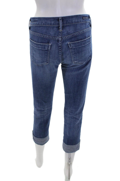 Citizens of Humanity Womens Medium Wash Dani Cropped Straight Jeans Blue Size 25