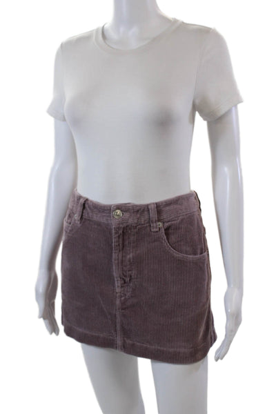 Isabel Marant Etoile Womens Cotton Zip Button Corduroy Skirt Pink Size EUR 42