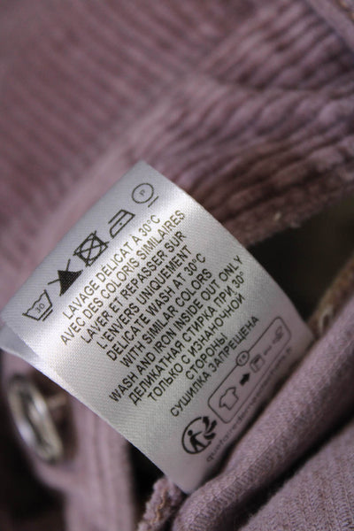 Isabel Marant Etoile Womens Cotton Zip Button Corduroy Skirt Pink Size EUR 42