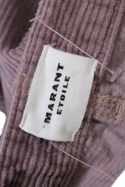 Isabel Marant Etoile Womens Cotton Zip Button Corduroy Skirt Pink Size EUR 42