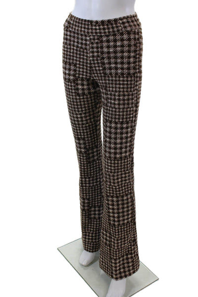 Avenue Montaigne Womens Cotton Gingham Printed Boot Cut Pants Brown Size 00