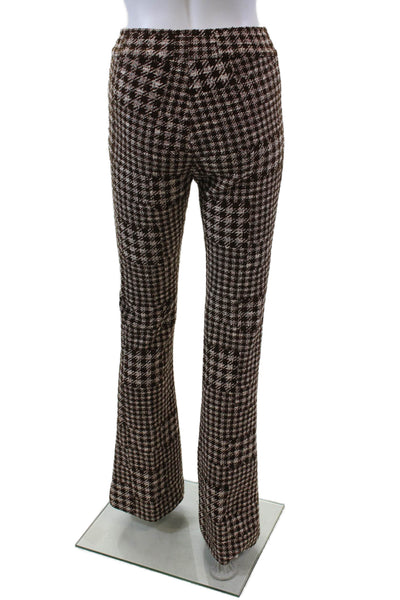 Avenue Montaigne Womens Cotton Gingham Printed Boot Cut Pants Brown Size 00