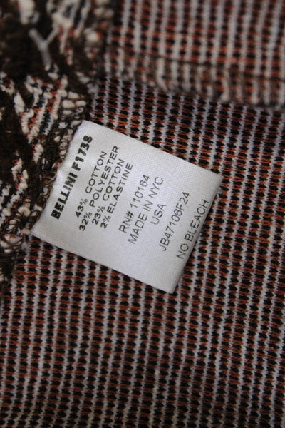 Avenue Montaigne Womens Cotton Gingham Printed Boot Cut Pants Brown Size 00