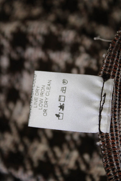 Avenue Montaigne Womens Cotton Gingham Printed Boot Cut Pants Brown Size 00
