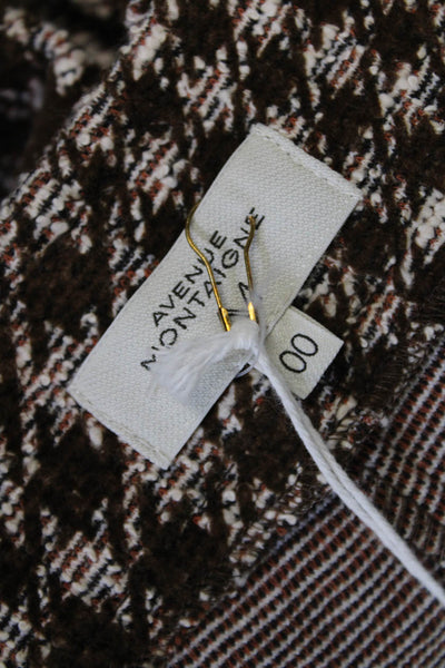 Avenue Montaigne Womens Cotton Gingham Printed Boot Cut Pants Brown Size 00