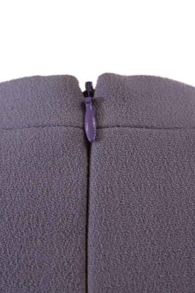 Michael Kors Womens Wool Cut Out One Shoulder Zip Back Shift Dress Purple Size 2