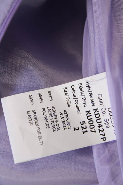 Michael Kors Womens Wool Cut Out One Shoulder Zip Back Shift Dress Purple Size 2