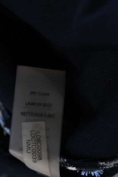 Karl Lagerfeld Womens Floral Embroidered Cap Sleeve Mid-Cakf Dress Blue Size 0