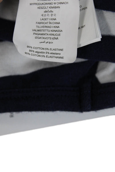 Michael Michael Kors Womens Cotton Striped Long Sleeve Dress Navy Size XL