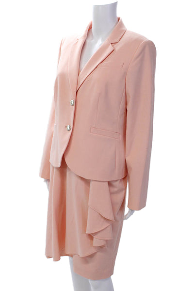Calvin Klein Womens Sleeveless Fit + Flare Dress + Blazer Set Pink Size 10 14P