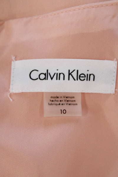 Calvin Klein Womens Sleeveless Fit + Flare Dress + Blazer Set Pink Size 10 14P