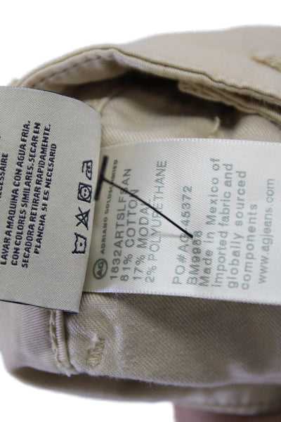 AG Adriano Goldschmied Womens Marshall Cotton Zippered Jeans Beige Size 29