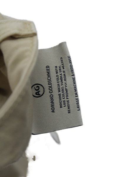 AG Adriano Goldschmied Womens Marshall Cotton Zippered Jeans Beige Size 29