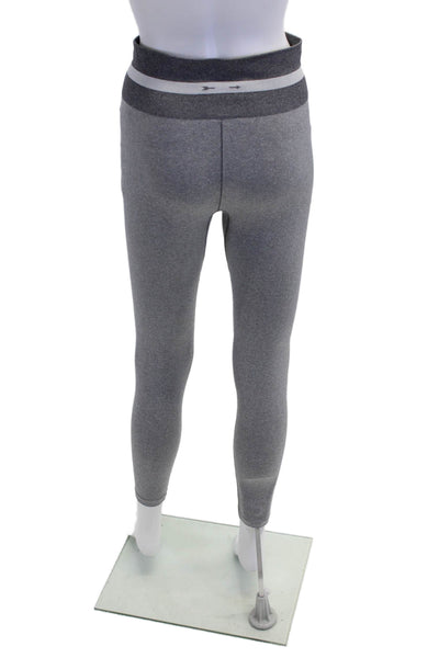 The Upside Womens Stretch Striped Mid-Rise Activewear Ankle Leggings Gray Size S