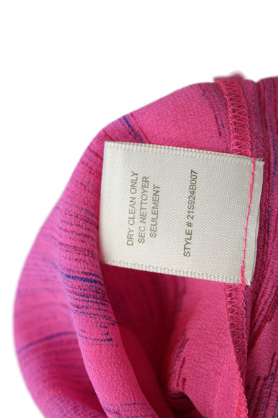 Rebecca Taylor Womens Silk Abstract Print Pullover Tank Top Blouse Pink Size 8