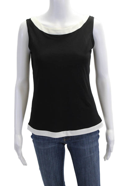 Camillo Bona Womes Two-Toned Scoop Neck Pullover Tank Top Blouse Black Size S