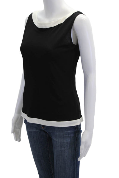 Camillo Bona Womes Two-Toned Scoop Neck Pullover Tank Top Blouse Black Size S