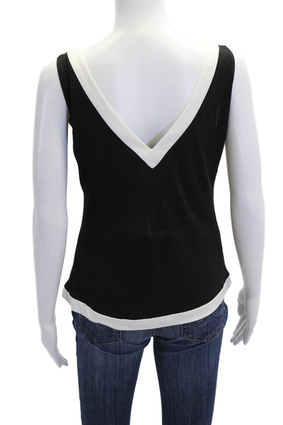 Camillo Bona Womes Two-Toned Scoop Neck Pullover Tank Top Blouse Black Size S