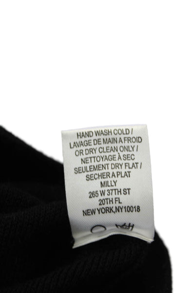 Milly Womens Stretch Knit Round Neck Pullover Tank Top Blouse Black Size M