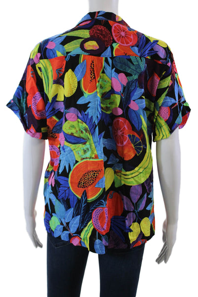 Anthropologie X Orane Sigel Womens Fruit Print Buttoned Top Multicolor Size XS