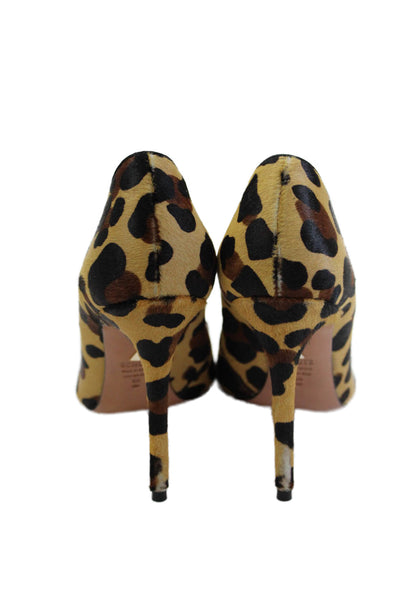Schutz Womens Animal Print Pointed Toe Slip On Heels Pumps Beige Size 8B