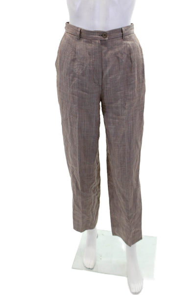 Zanella Womens Linen Slim Leg Cami Pant Suit Brown Size 4