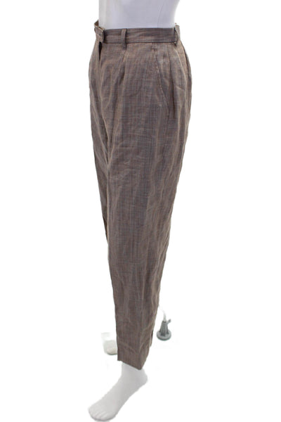 Zanella Womens Linen Slim Leg Cami Pant Suit Brown Size 4