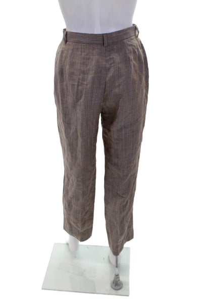 Zanella Womens Linen Slim Leg Cami Pant Suit Brown Size 4
