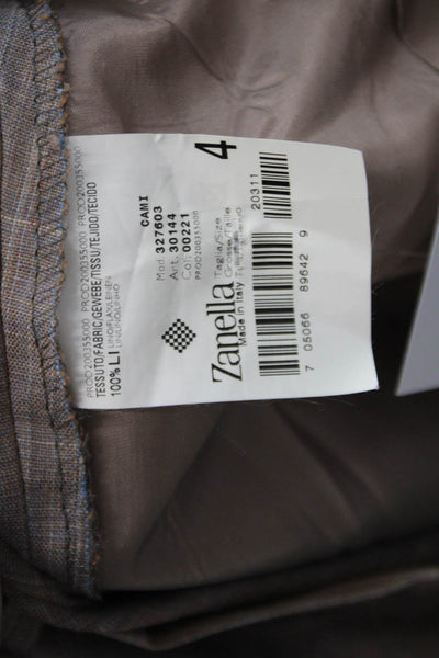 Zanella Womens Linen Slim Leg Cami Pant Suit Brown Size 4
