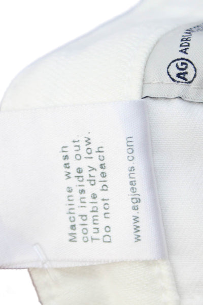 AG Adriano Goldschmied Womens The Stevie Roll Up Jeans White Cotton Size 26