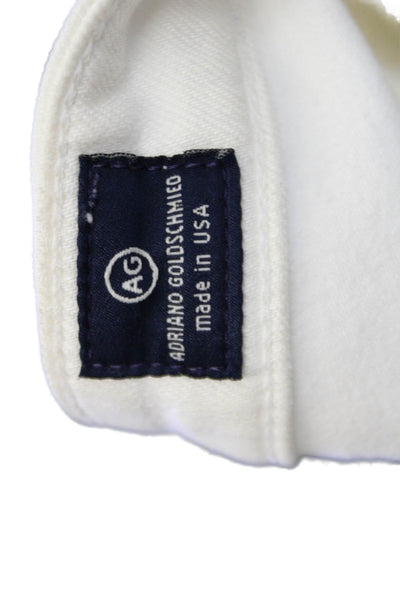 AG Adriano Goldschmied Womens The Stevie Roll Up Jeans White Cotton Size 26