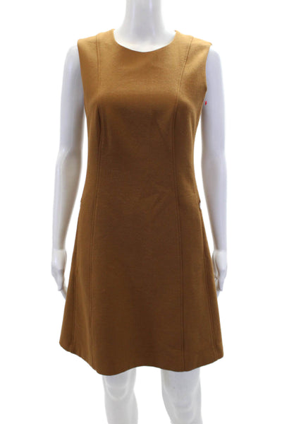 Theory Womens Sleeveless Helaina Pioneer A Line Dress Mahogany Brown Size 4
